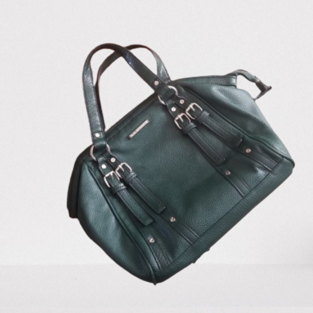 NWOT Dana Buchman Forest Green Vegan Leather Handbag Purse